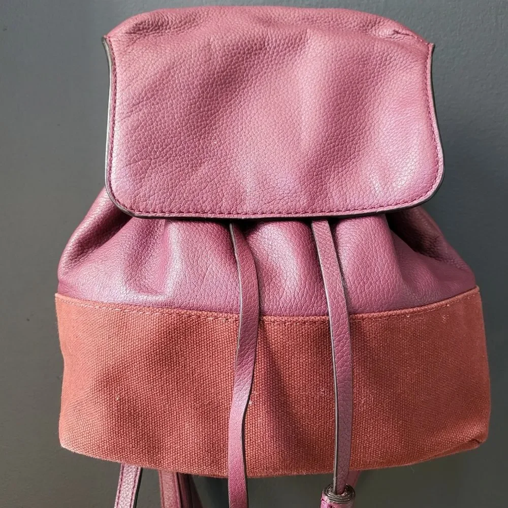 Rebecca Minkoff Mansfield Burgundy Leather Brit Brass Convertible Backpack Purse